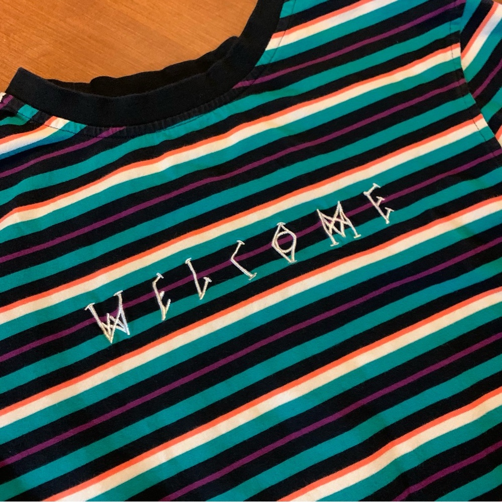 Longsleeve striped Welcome shirt, small. Streetwear - Picture 6 of 7